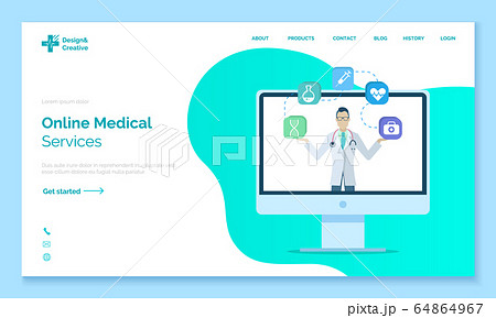 Medical Service for Treatment and Support Vector 64864967