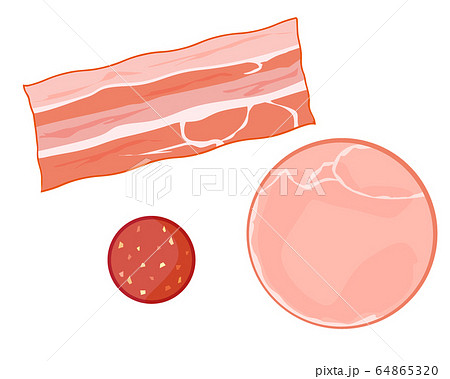 ベーコン 食材 加工食品 ハム サラミのイラスト素材