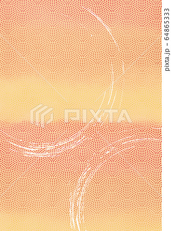 和紙の風合いの鮫小紋・江戸小紋の背景用イラスト　赤系｜和柄の年賀状用素材 64865333