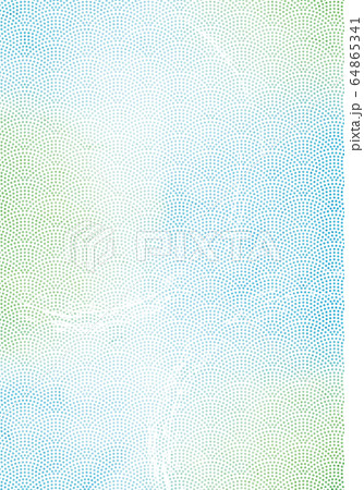 涼しげな和紙の風合いの鮫小紋・江戸小紋の背景用イラスト　青系｜和柄の年賀状用素材 64865341