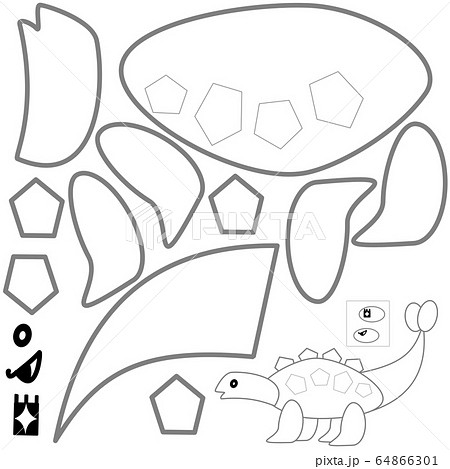 塗って　切って　貼って　手作り恐竜　アクティビティ 64866301