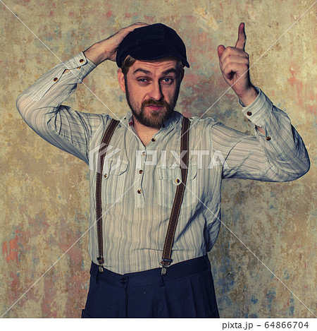beard worker man going thumb up 64866704
