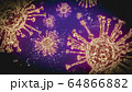 COVID-19 3D rendering of virus., Coronavirus disease infection medical illustration.New official name for Coronavirus disease named COVID-19, pandemic risk background, 64866882
