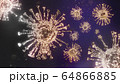 COVID-19 3D rendering of virus., Coronavirus disease infection medical illustration.New official name for Coronavirus disease named COVID-19, pandemic risk background, 64866885