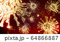 COVID-19 3D rendering of virus., Coronavirus disease infection medical illustration.New official name for Coronavirus disease named COVID-19, pandemic risk background, 64866887