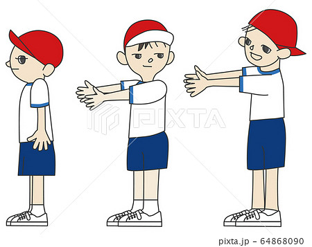 運動会 前へならえのイラスト素材