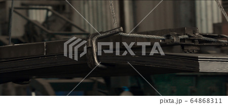Aluminum metal sheets stacked big wire rope sling Aluminum metal sheets stacked big wire rope sling 64868311