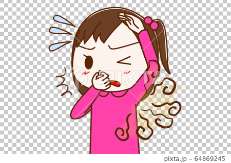 一個因為腋窩發臭而擔心的女孩 一個因為腋窩發臭而擔心的女孩 64869245