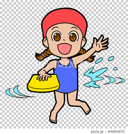 水着を着て水泳をする女の子 64869975