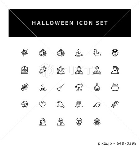 Halloween vector icon set with outline design 64870398