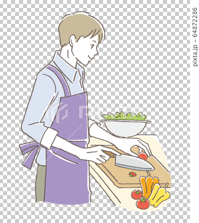 料理する男性 64872286