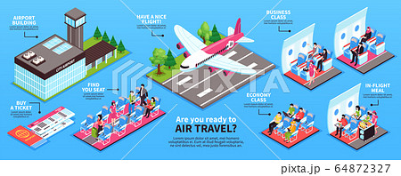 Airplane Isometric Infographics 64872327