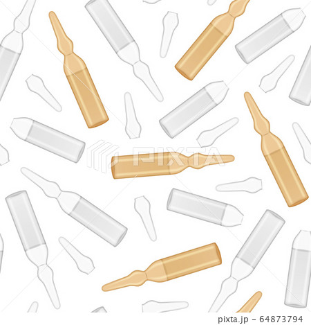 Realistic 3d Detailed Medicine Ampoule Seamless Pattern Background. Vector Realistic 3d Detailed Medicine Ampoule Seamless Pattern Background. Vector 64873794