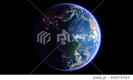 地球 宇宙 太陽 スペース 世界 ワールド グローバル 3D イラスト 背景 バックグラウンド 64874583