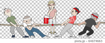 運動会／保護者の綱引き 64874663