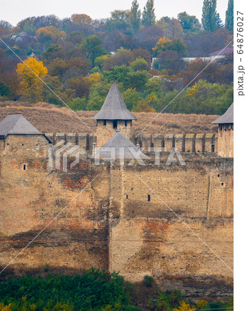 Khotyn Fortress panoramic view in autumn Khotyn Fortress panoramic view in autumn 64876027