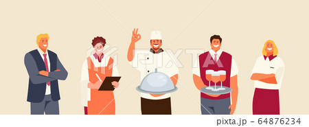 Restaurant staff people vector Restaurant staff people vector 64876234