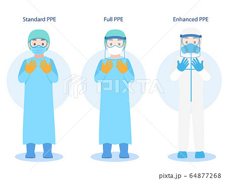 Set of Doctors Character wearing in PPE personal Set of Doctors Character wearing in PPE personal 64877268