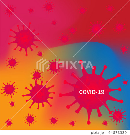 Coronavirus disease COVID-19 infection. Digital line abstract colored Background with Waves. Trendy Line art composition. 64878329