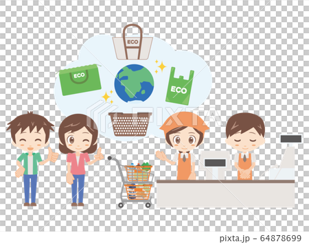 人物_レジ_エコの提案 人物_レジ_エコの提案 64878699