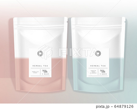 Vector Pastel Resealable Product Sachet Pouch のイラスト素材