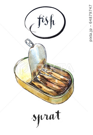 Opened preserve of sprats Opened preserve of sprats 64879747