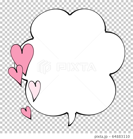 吹き出し ハートのイラスト素材
