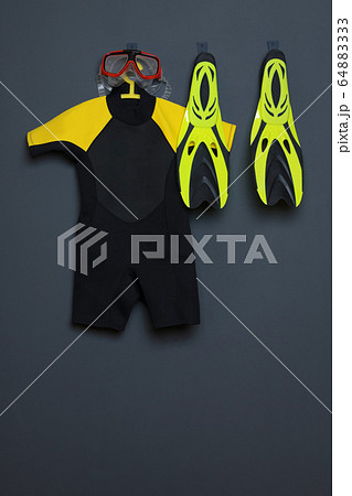 children s diving suit on a gray background children s diving suit on a gray background 64883333