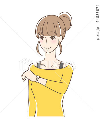 腕時計を見る女性 64883874