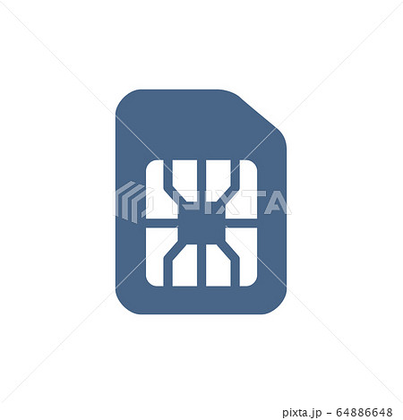 Sim card flat icon. Digital chip, mobile slot symbol Sim card flat icon. Digital chip, mobile slot symbol 64886648