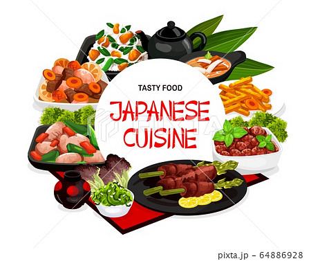 Japanese cuisine traditional authentic dishes 64886928