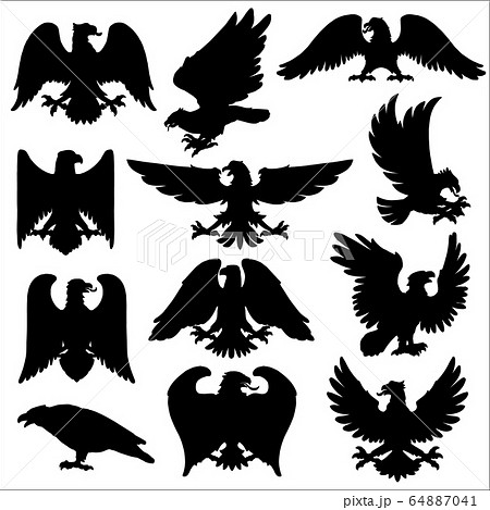 Royal Heraldry Eagles Heraldic Hawk Or Falconのイラスト素材
