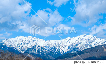 大町市・権現山から望む爺ヶ岳と鹿島槍ヶ岳（４月） 64889422