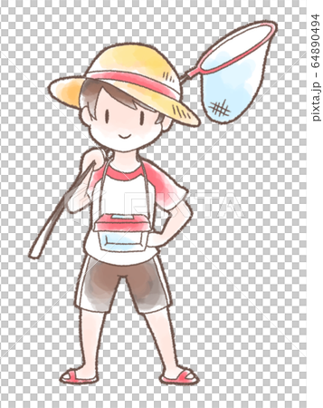 虫取り少年 水彩 虫取り少年 水彩 64890494