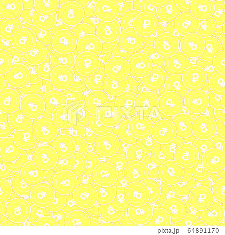 Russian ruble gold coins seamless pattern. Decent Russian ruble gold coins seamless pattern. Decent 64891170