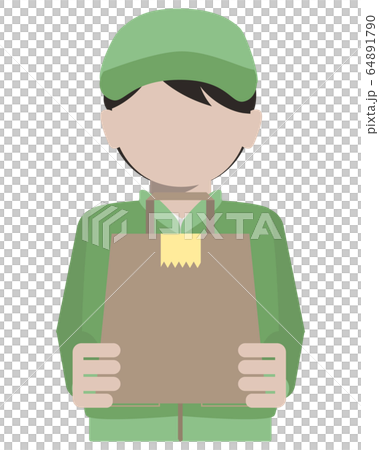 Delivery man delivering paper bag luggage 64891790