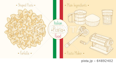 Cooking italian food Bow Tie Farfalle Pasta, 64892402