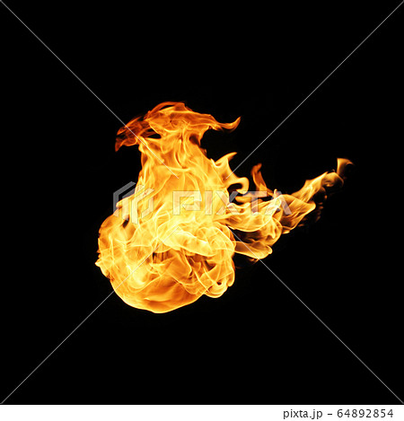 Fire flames collection isolated on black 64892854