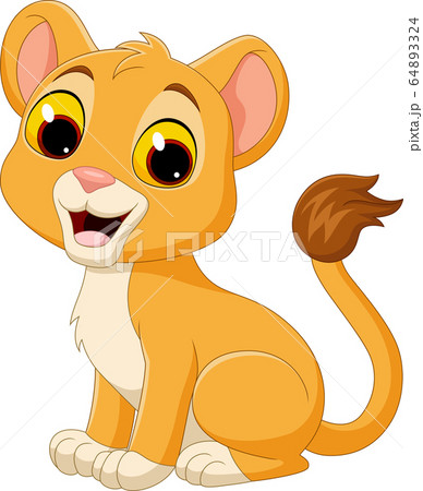 Cartoon baby lioness isolated on white background 64893324