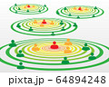 People silhouette symbols in concentric circles concept with Covid-19 contact tracing system 64894248