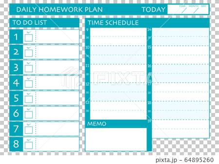 Daily Time Schedule Planning Template Stock Illustration