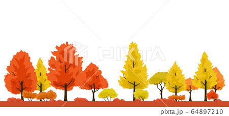 紅葉の木 風景イラストのイラスト素材