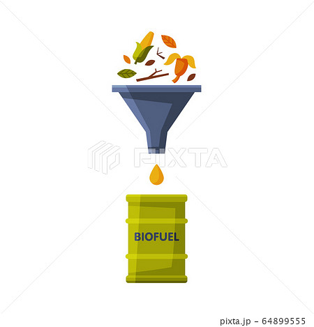 Biomass Proceeding at Biofuel, Green Energy, Alternative Power Flat Vector Illustration Biomass Proceeding at Biofuel, Green Energy, Alternative Power Flat Vector Illustration 64899555