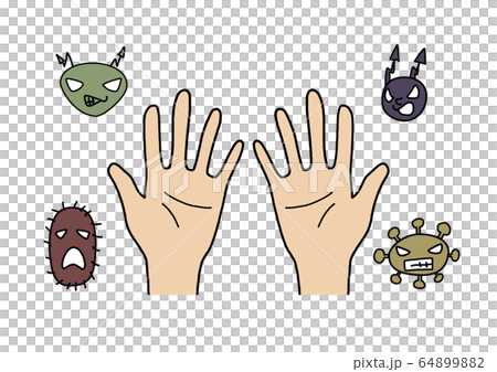Hands before washing 64899882