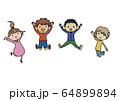 ジャンプする子ども 64899894