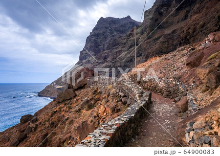Cliffs and ocean view in Santo Antao island, Cape 64900083
