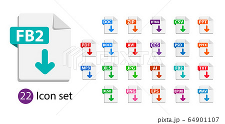 Collection of vector icons. File format extensions icons. Collection of vector icons. File format extensions icons. 64901107