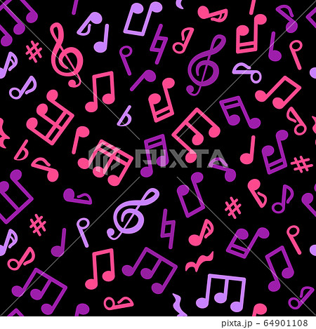 Abstract music seamless pattern of music notes. 64901108