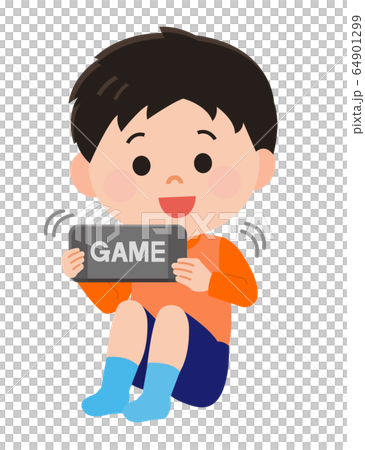 ゲーム　遊ぶ　男の子　イラスト 64901299