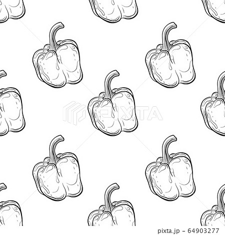 Pepper Pattern Drawing On Lineart Styleのイラスト素材 64903277 Pixta